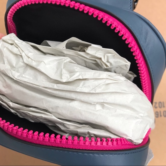 ❤️ Coach Track Pack In Colorblock Signature Canvas Blue Gunmetal 💙 - Picture 7 of 7